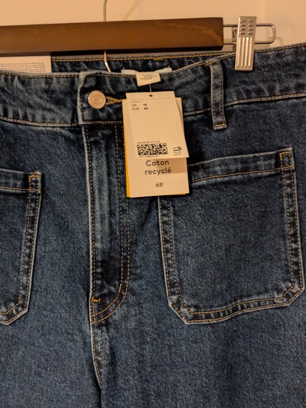 H&M NWT Wide Leg Jeans Size 14 longer inseam 31" - Picture 2 of 7